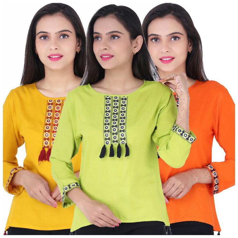 

Jaipuri Shop Women Embroidered Regular top - Multi