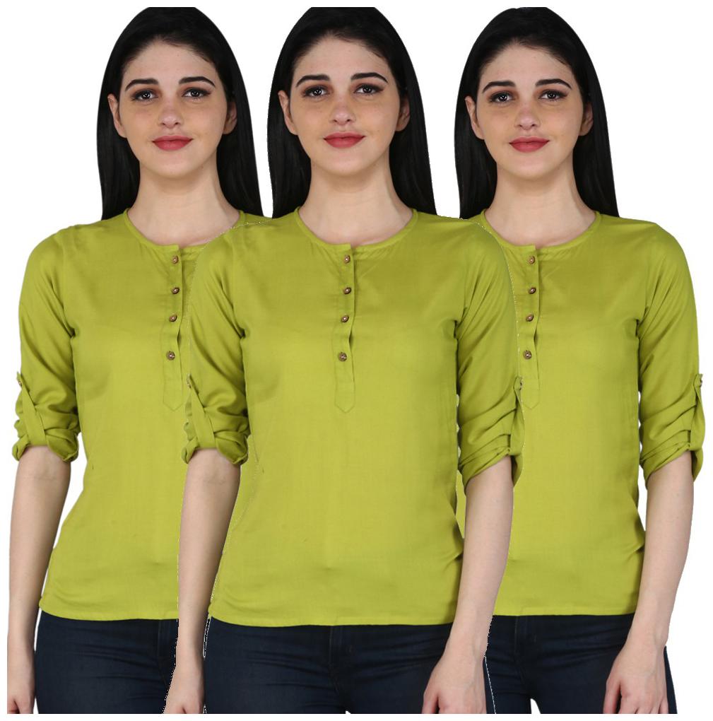 

Jaipuri Shop Women Solid Regular top - Green