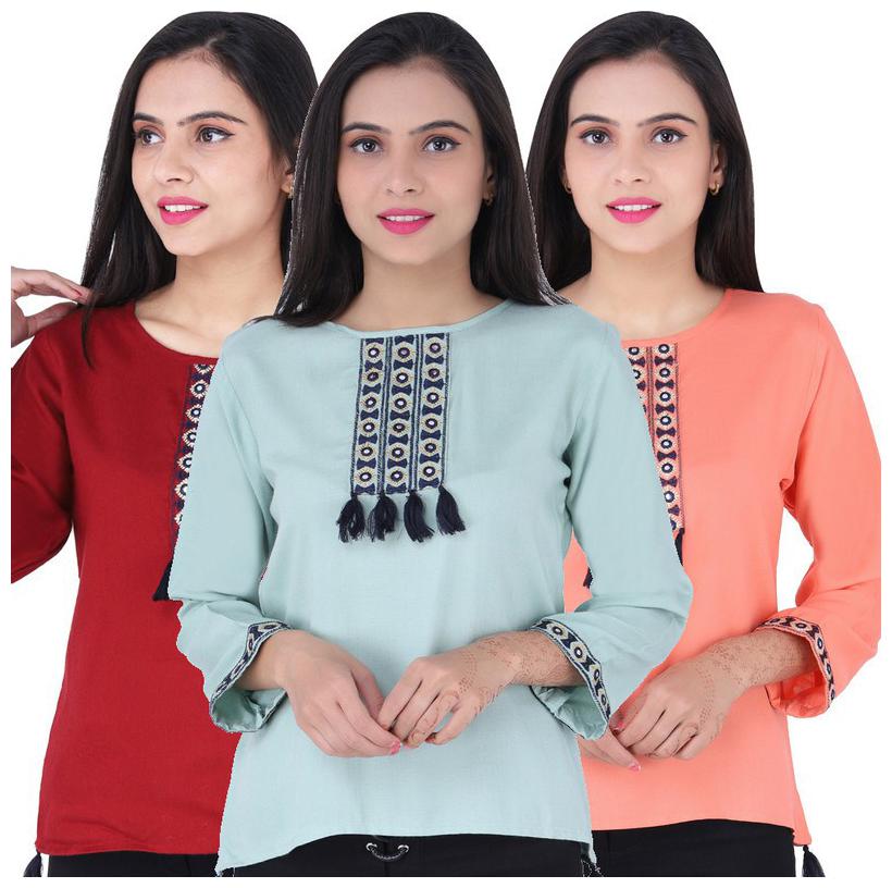 

Jaipuri Shop Women Embroidered Regular top - Multi
