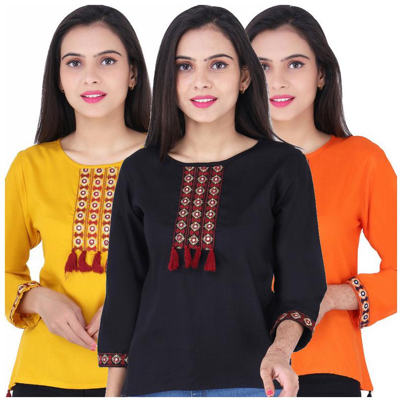 

Jaipuri Shop Women Embroidered Regular top - Multi