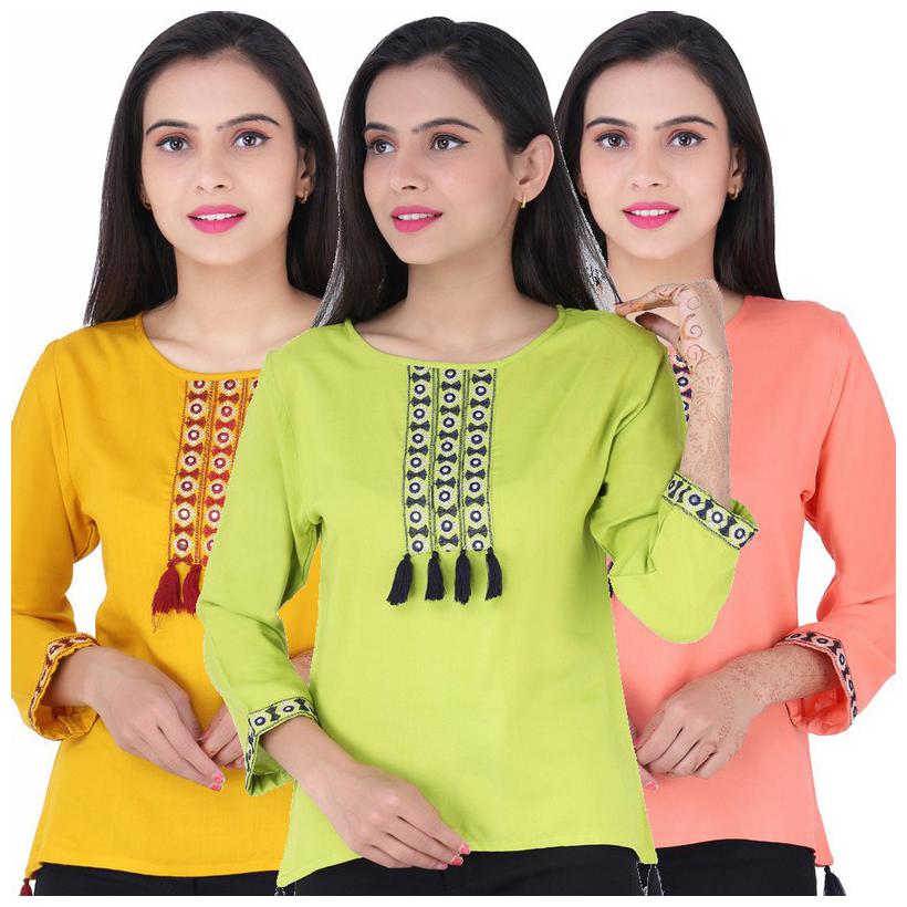 

Jaipuri Shop Women Embroidered Regular top - Multi