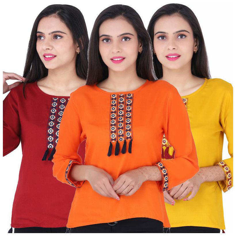 

Jaipuri Shop Women Embroidered Regular top - Multi