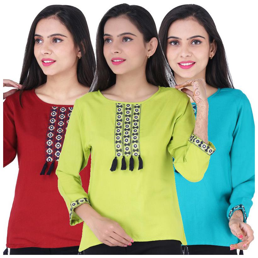 

Jaipuri Shop Women Embroidered Regular top - Multi