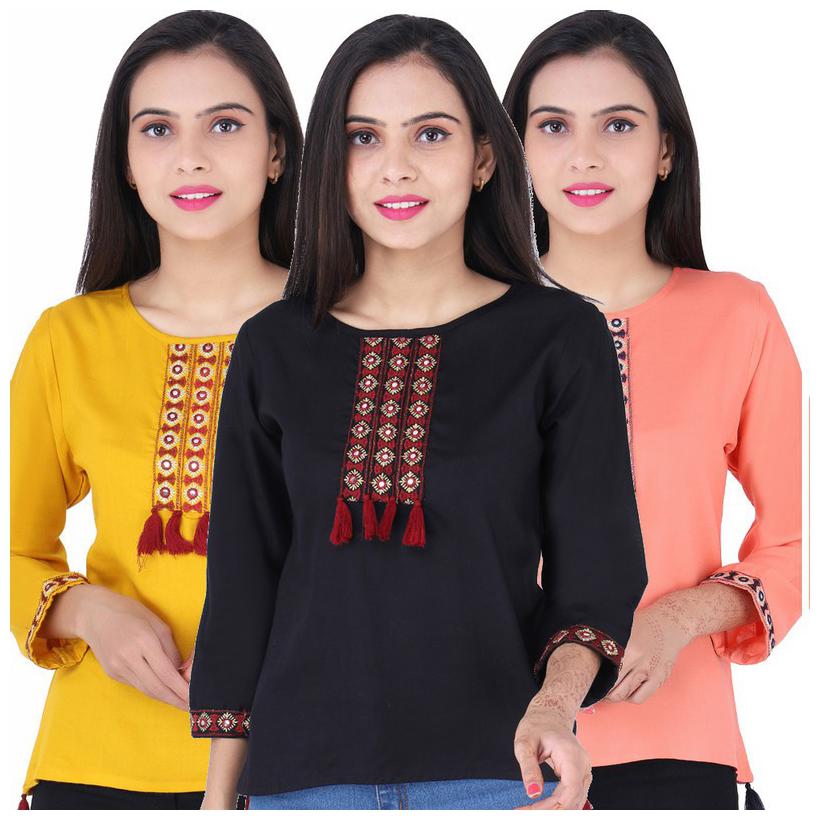 

Jaipuri Shop Women Embroidered Regular top - Multi