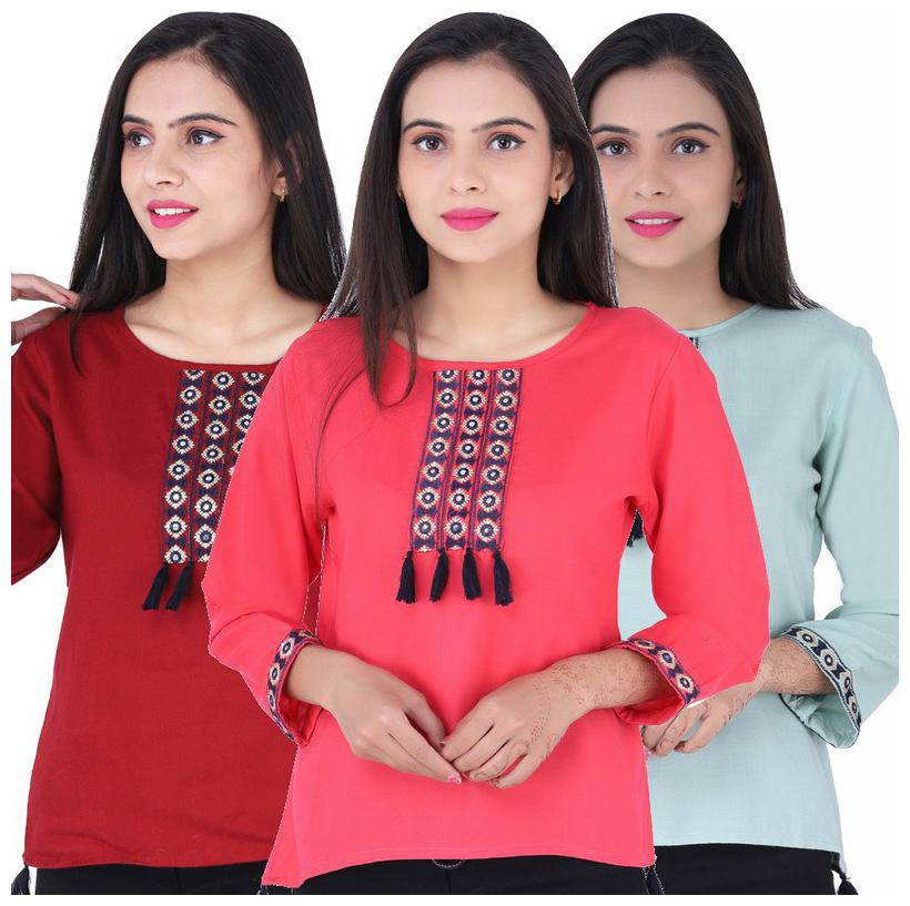 

Jaipuri Shop Women Embroidered Regular top - Multi