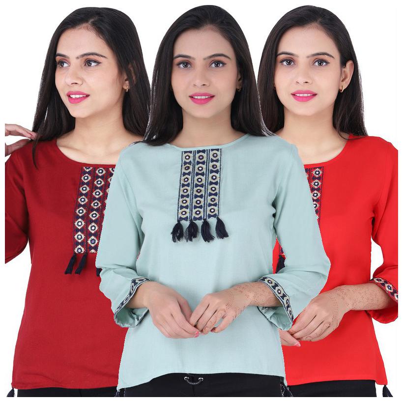 

Jaipuri Shop Women Embroidered Regular top - Multi