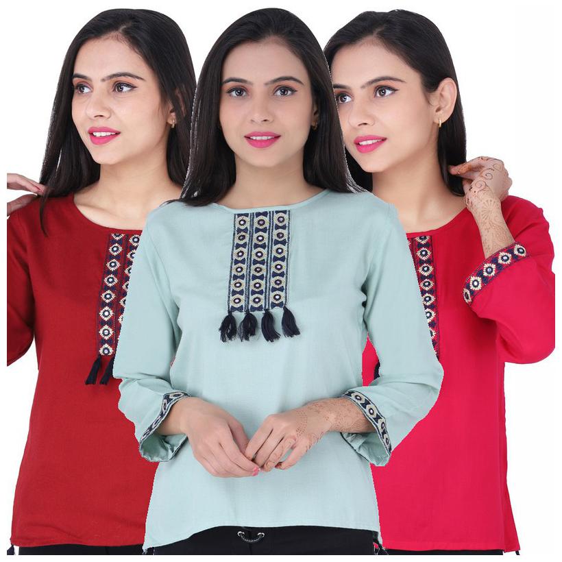 

Jaipuri Shop Women Embroidered Regular top - Multi