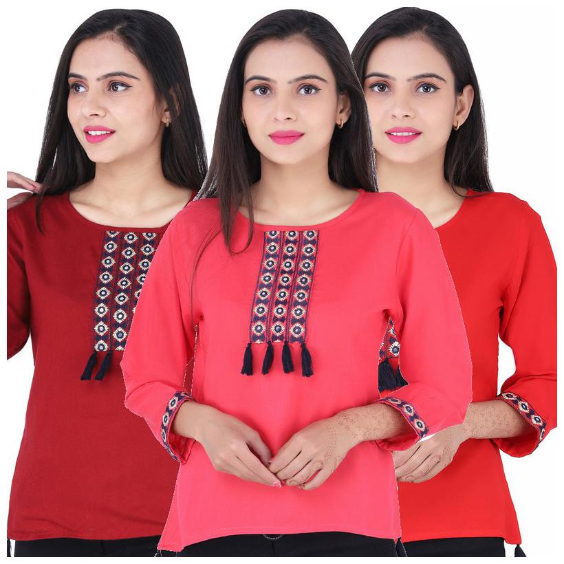 

Jaipuri Shop Women Embroidered Regular top - Multi