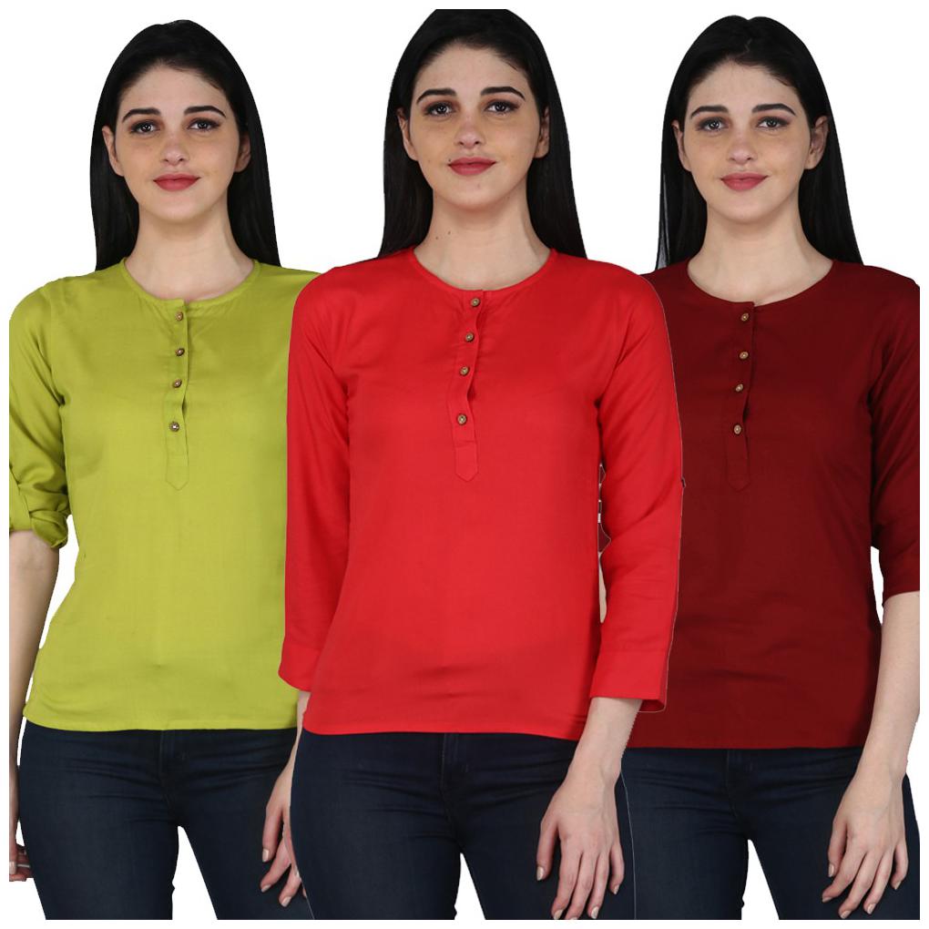 

Jaipuri Shop Women Solid Regular top - Multi