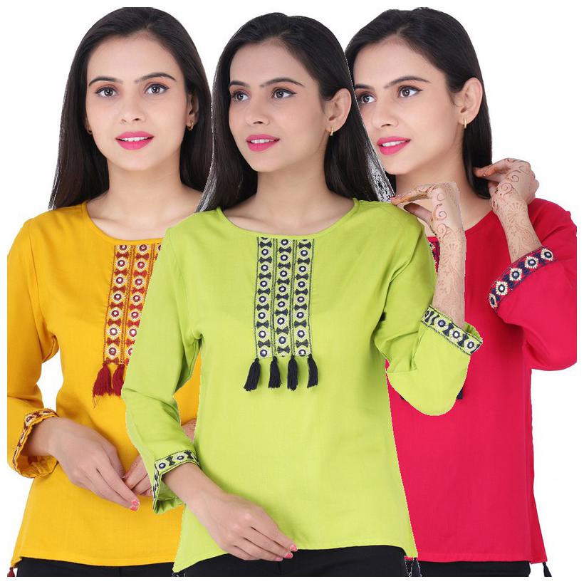 

Jaipuri Shop Women Embroidered Regular top - Multi