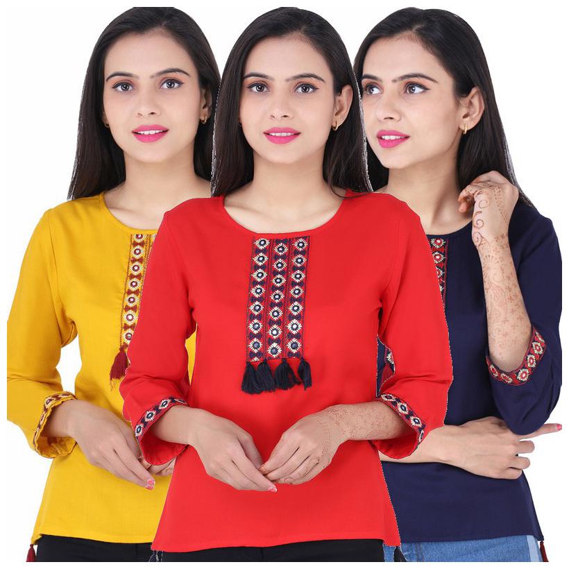

Jaipuri Shop Women Embroidered Regular top - Multi
