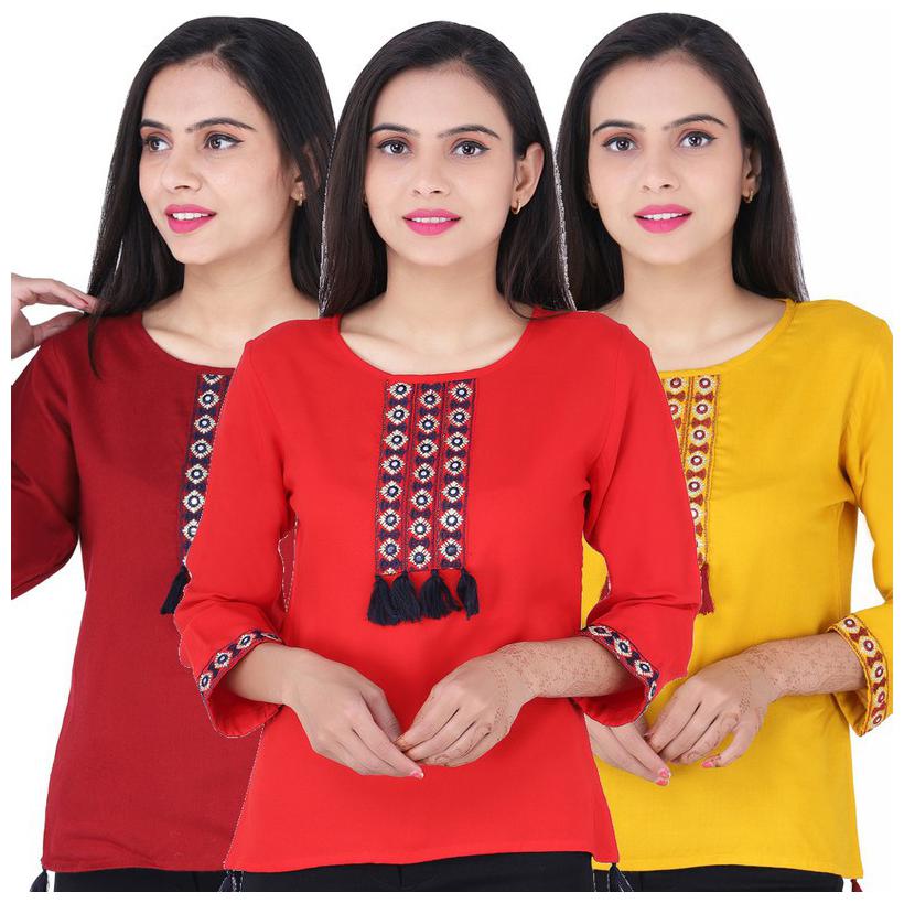 

Jaipuri Shop Women Embroidered Regular top - Multi