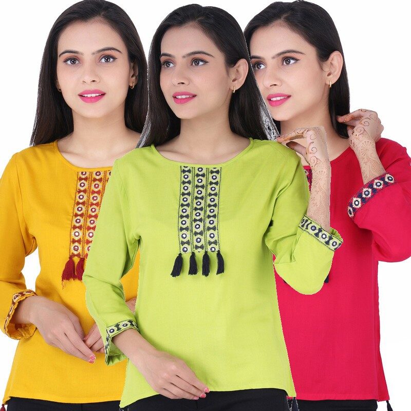 

Jaipuri Shop Women Embroidered Regular top - Multi