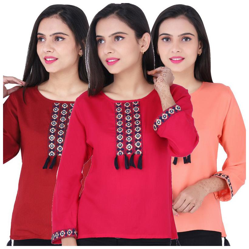 

Jaipuri Shop Women Embroidered Regular top - Multi