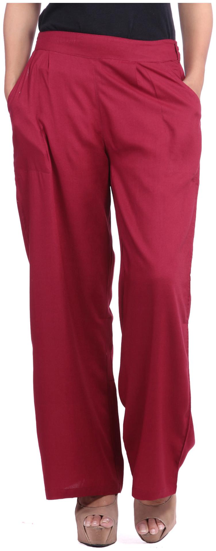 

Jaipurkurti Maroon Rayon Plazzo