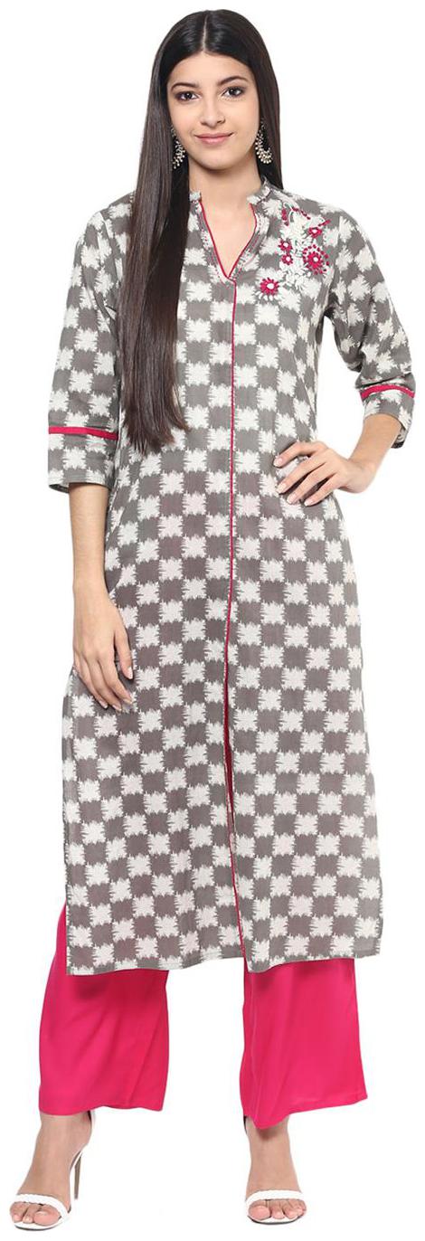

Jaipur Kurti Women Multi Printed Straight Kurta With Palazzo