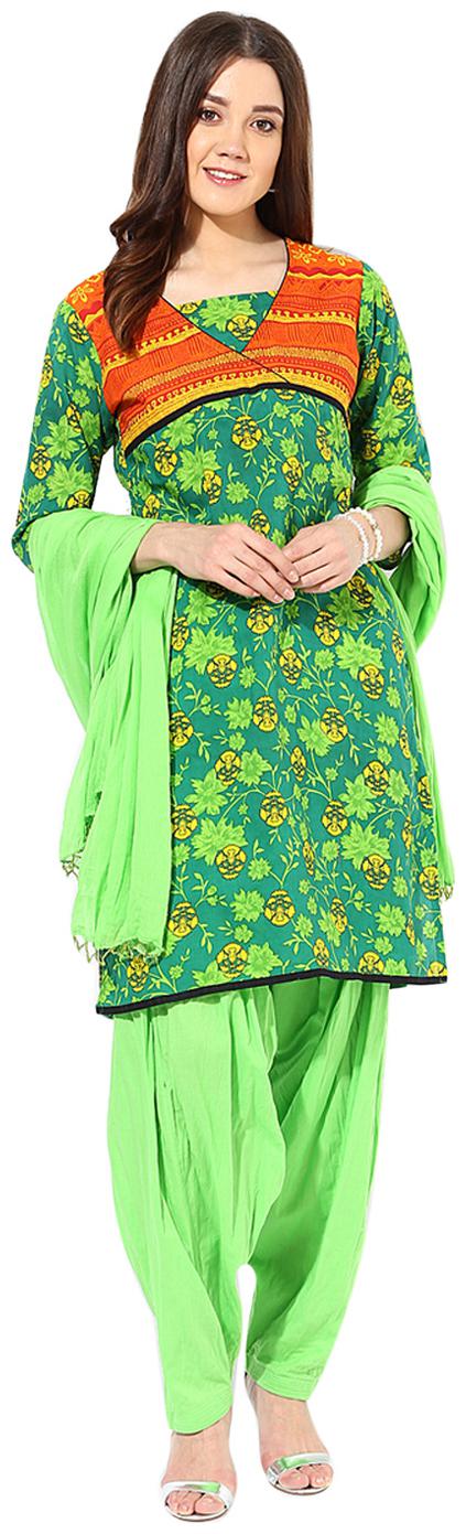 

Jaipur Kurti Jaipurstitched Suit Green Cotton Stitched Suit