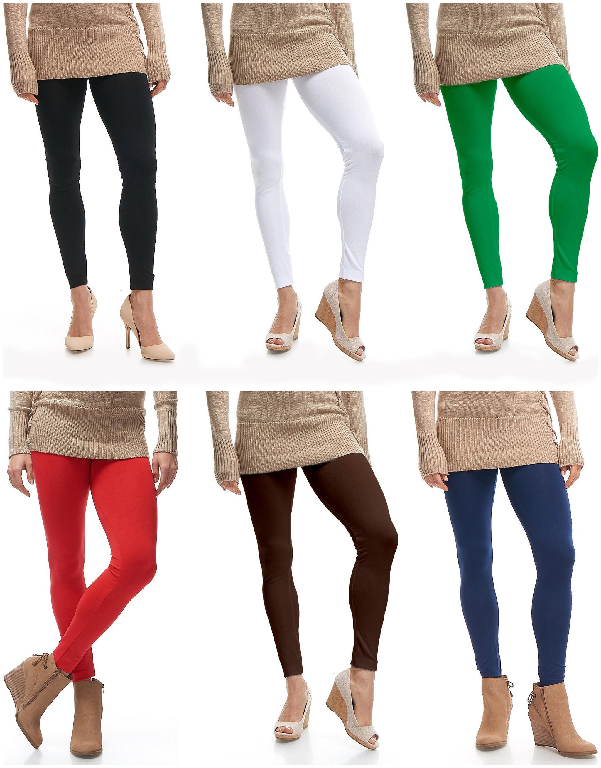 

Jakqo Cotton Solid Leggings Multi Color