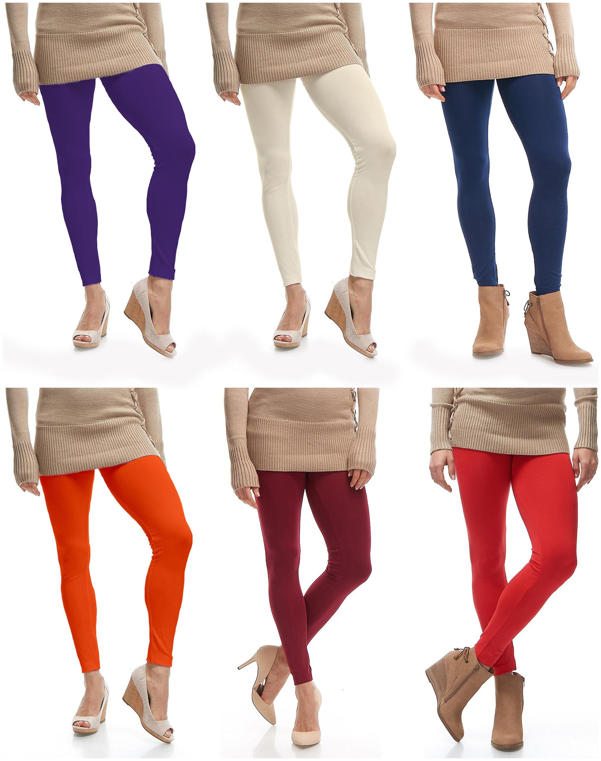 

Jakqo Cotton Solid Leggings Multi Color