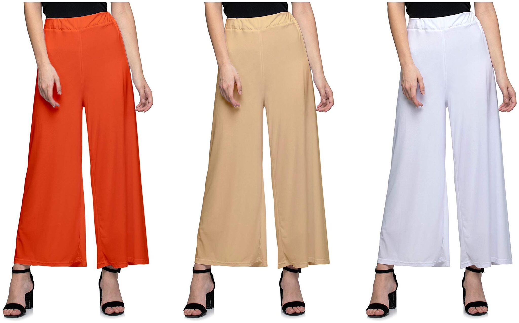 

Jakqo Women Bottom Wear Synthetic Palazzo (Free Size - Pack of 3 - Multi)