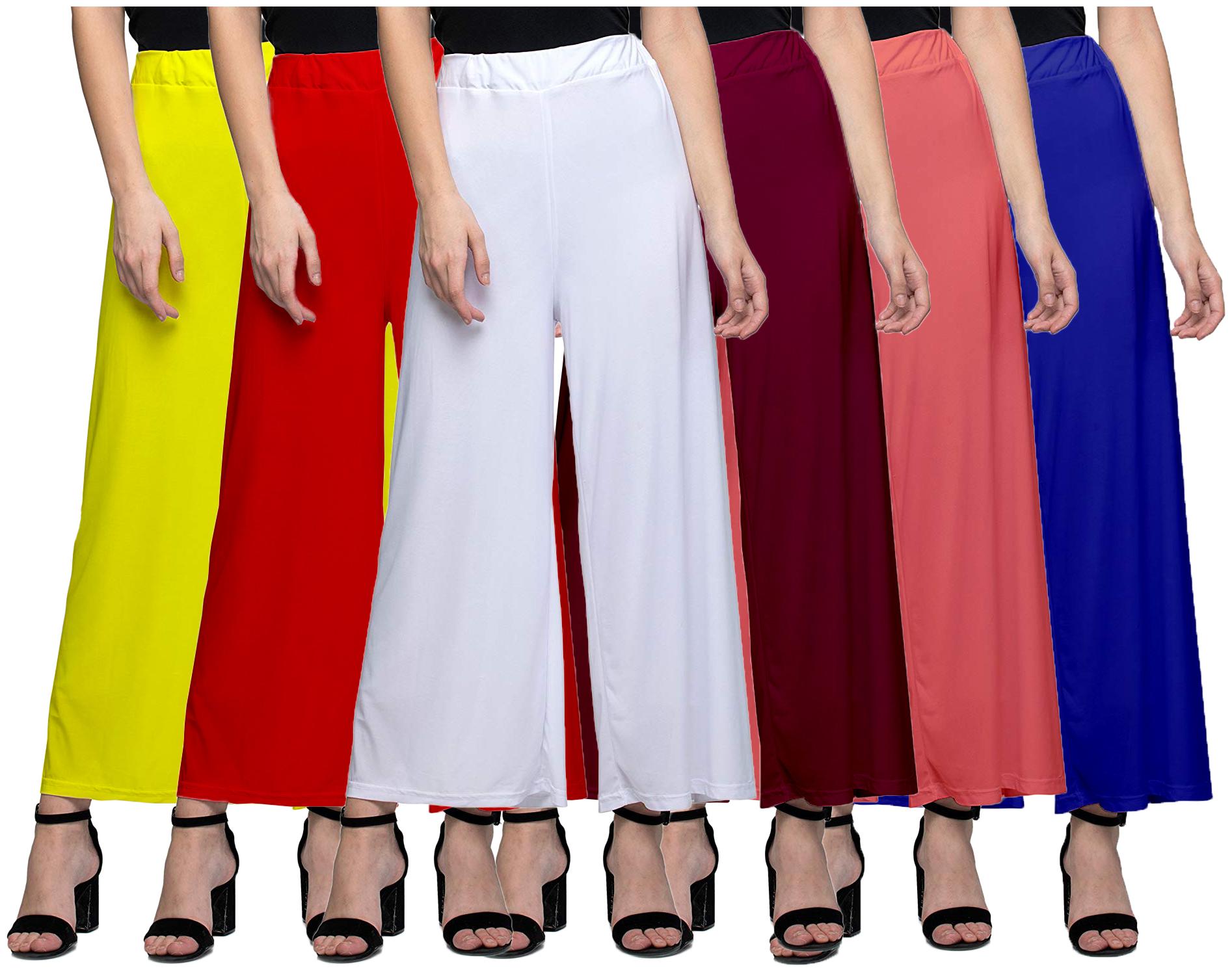 

Jakqo Women Bottom Wear Synthetic Palazzo (Free Size - Pack of 6 - Multi)