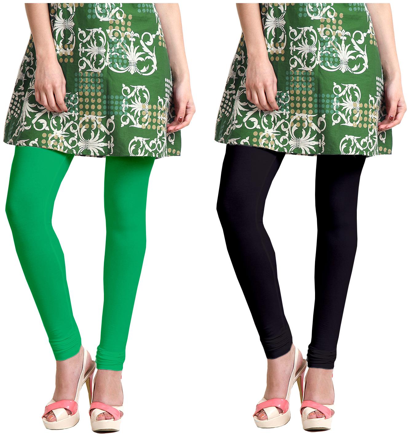 

Jakqo Women Cotton Legging -Green Black