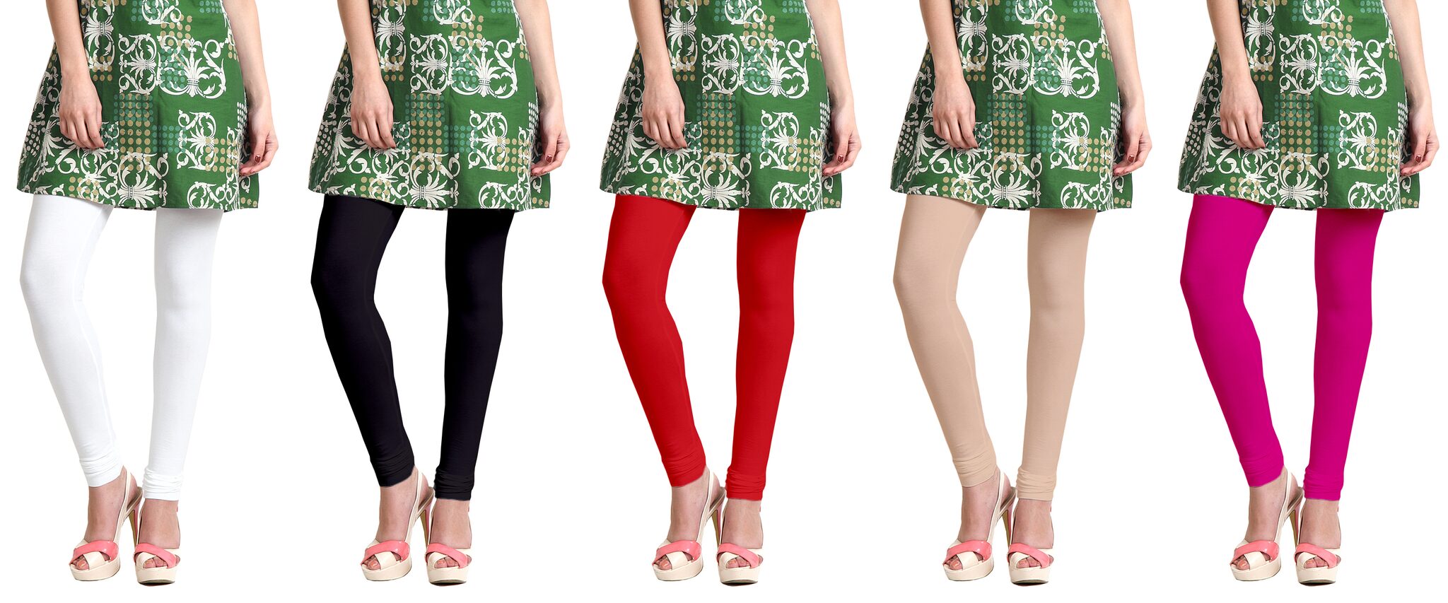 

Jakqo Women Cotton Plain Long Length Legging - Multicolor