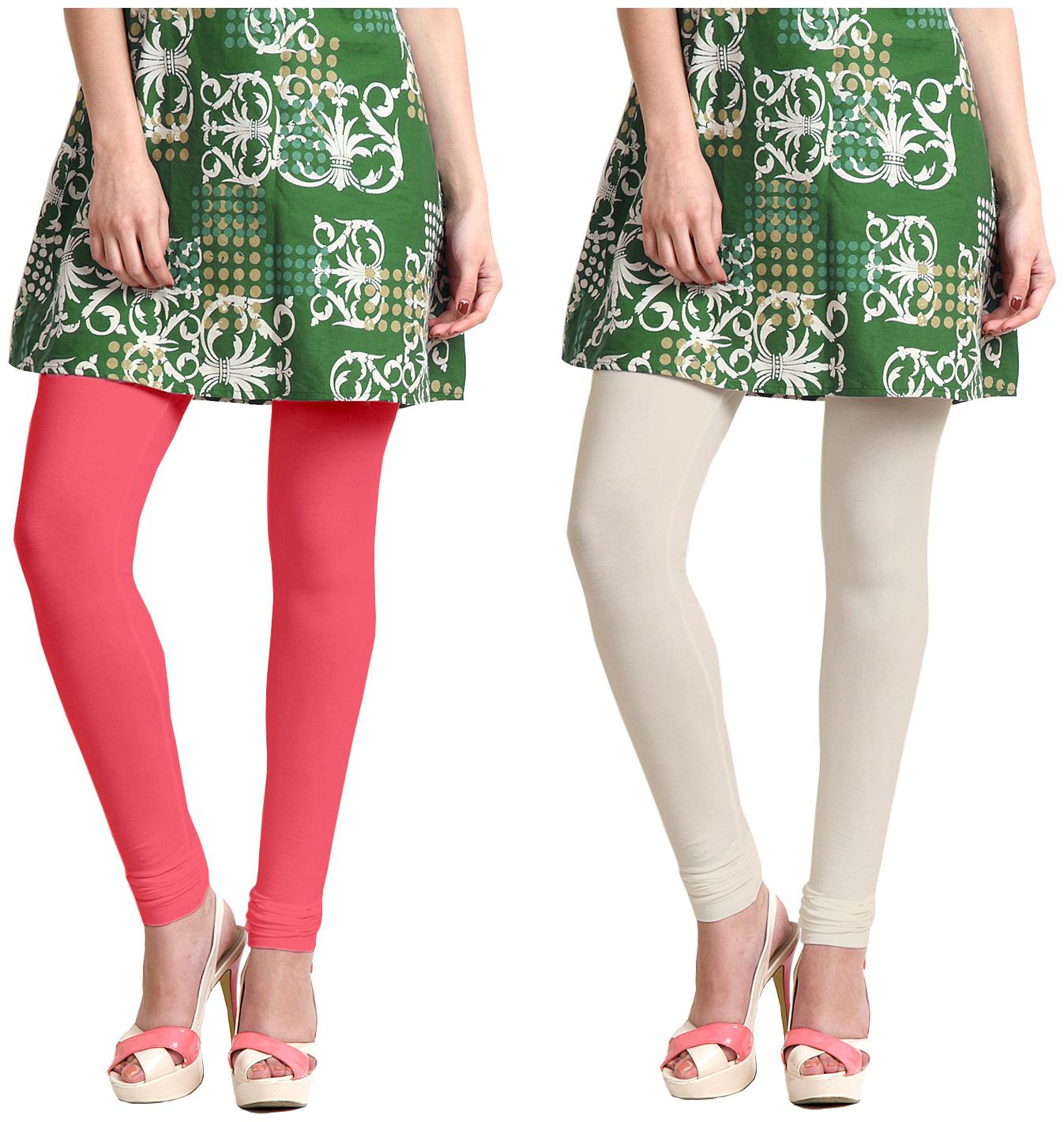 

Jakqo Women Cotton Legging -Pink Cream