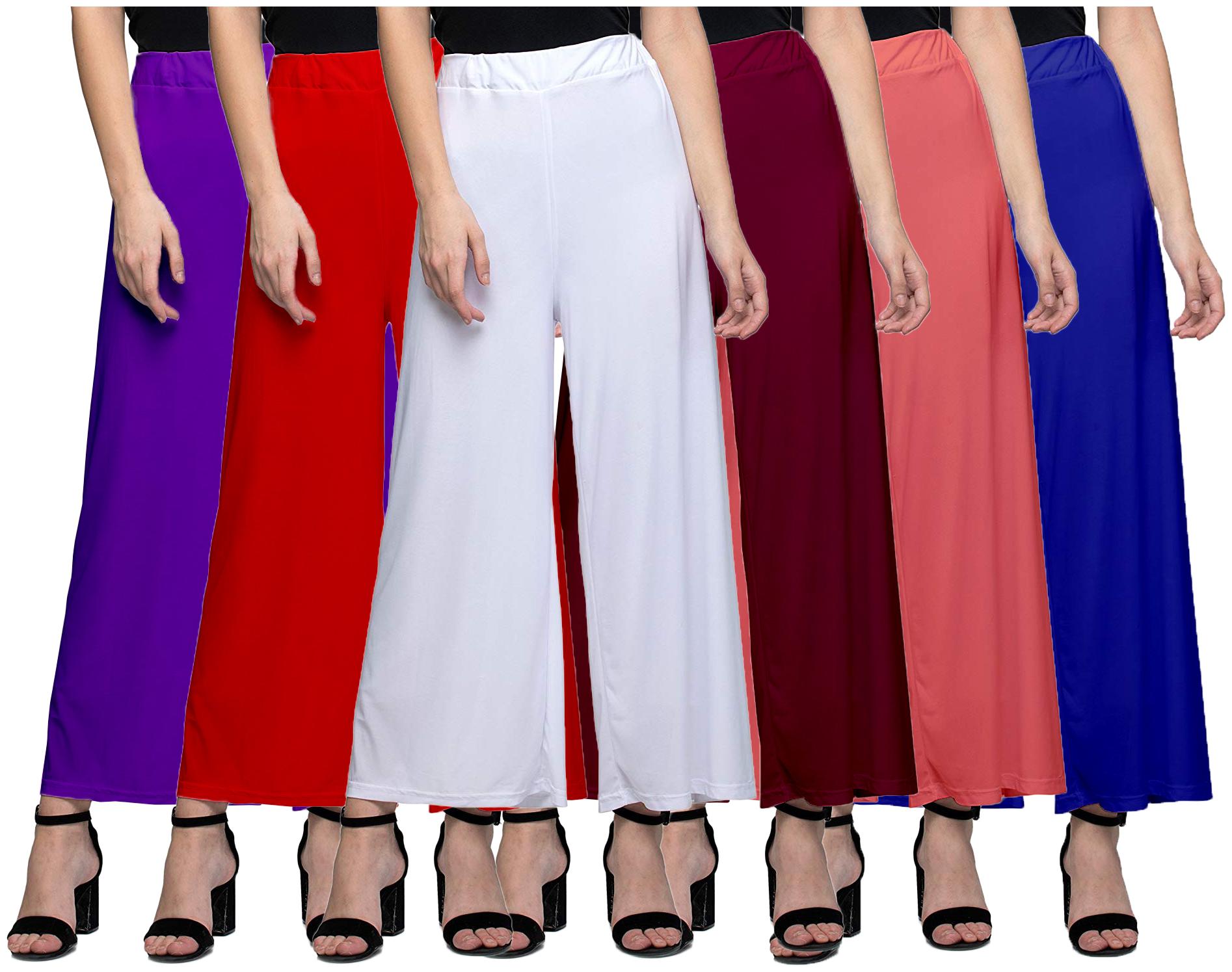 

Jakqo Women Bottom Wear Synthetic Palazzo (Free Size - Pack of 6 - Multi)