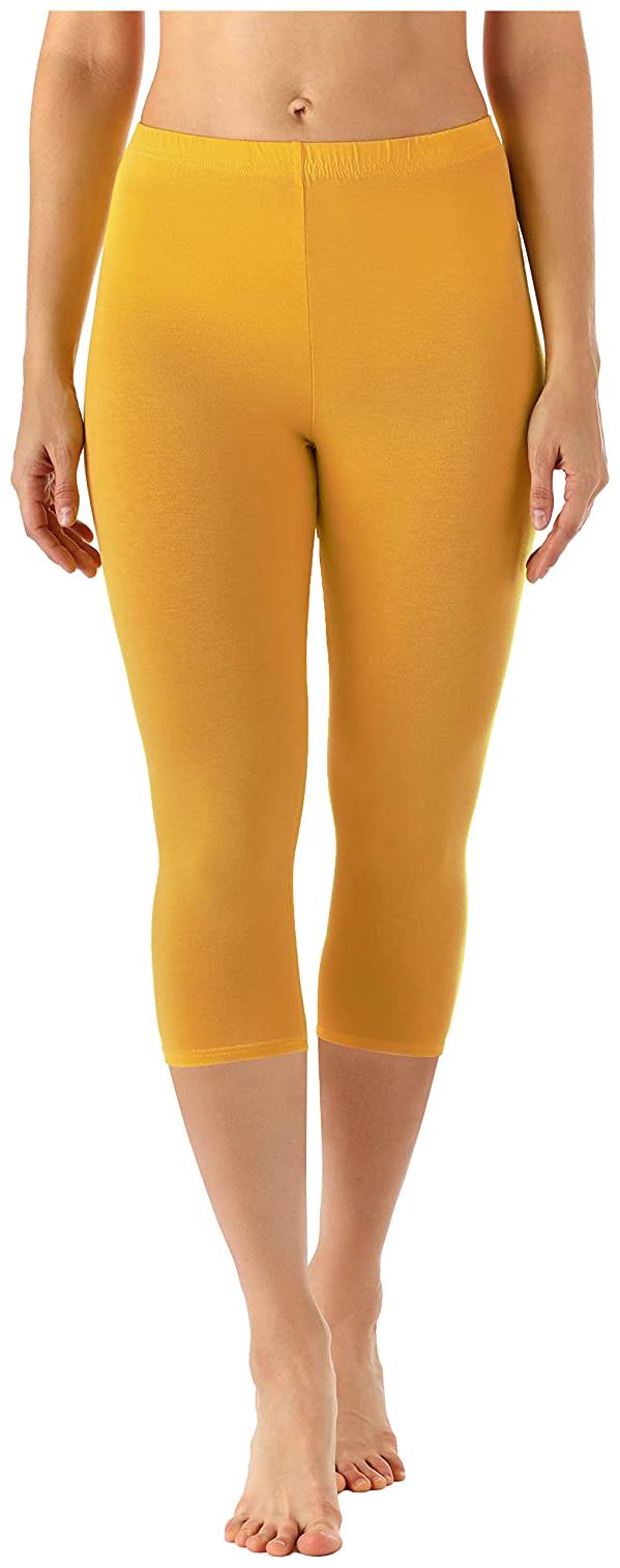 

Jakqo Women Solid Regular capri - Yellow