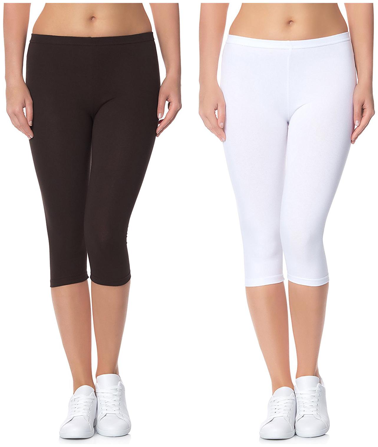 

Jakqo Women Solid Regular capri - Brown White