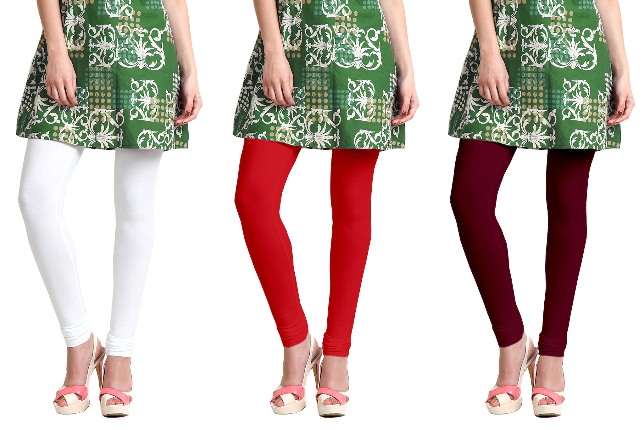 

Jakqo Women Cotton Plain Long Length Legging -Multicolor