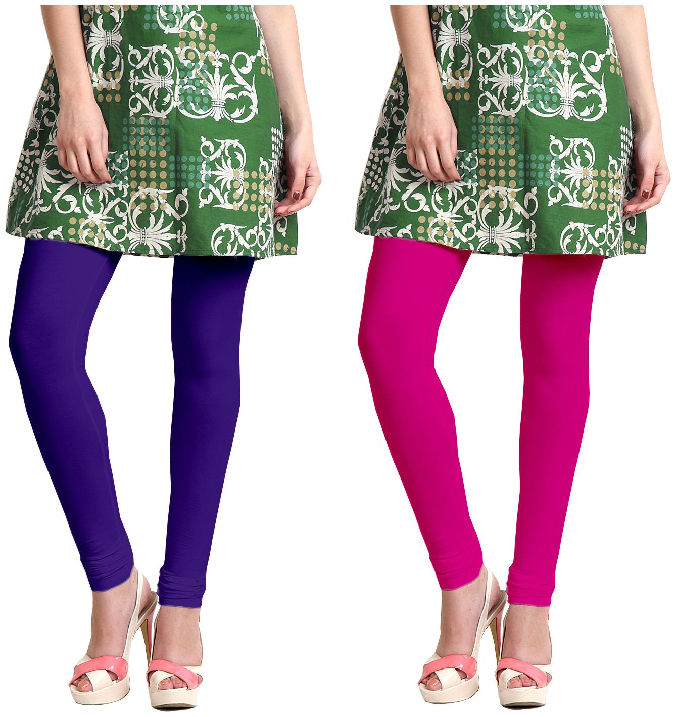 

Jakqo Women Cotton Legging -Purple Pink