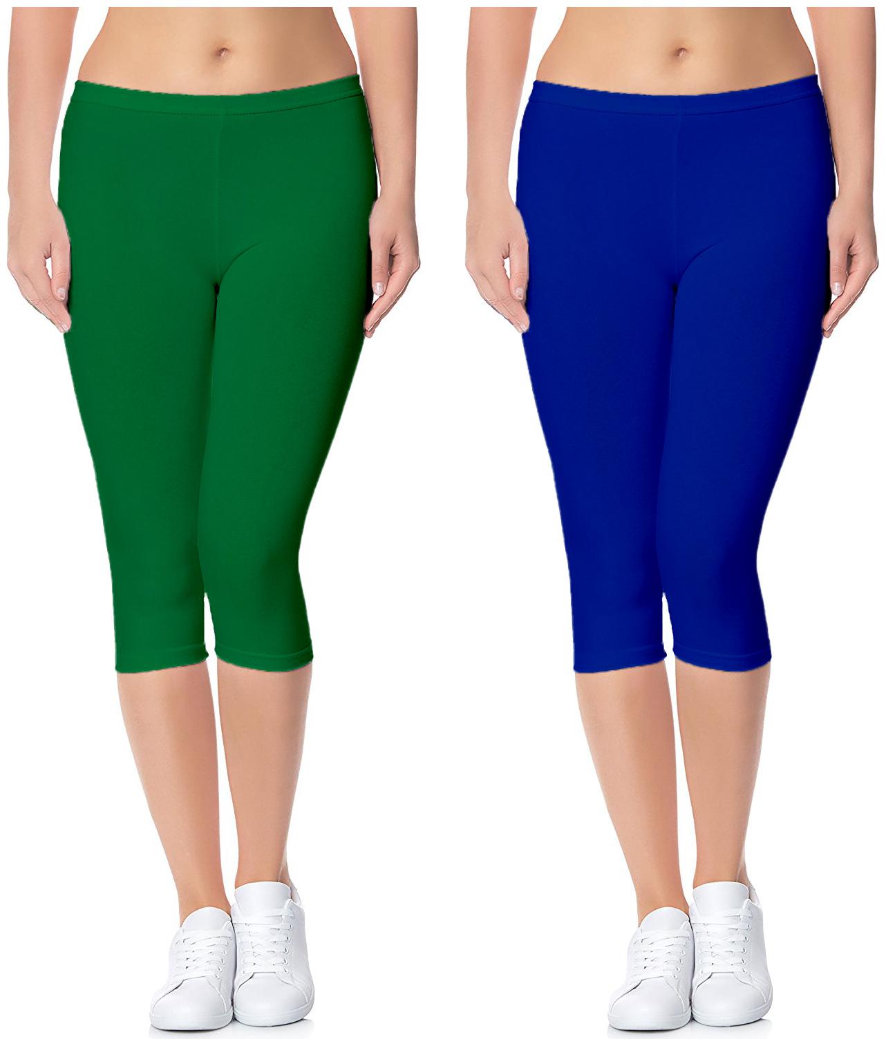 

Jakqo Women Solid Regular capri - Green Blue