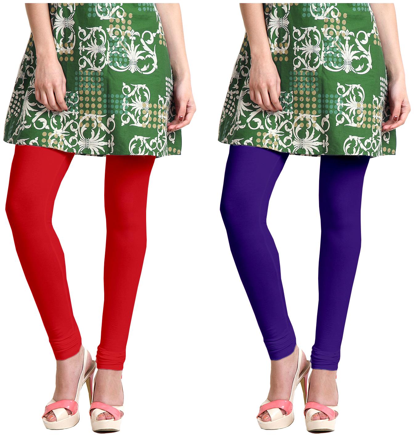 

Jakqo Women Cotton Legging -Red Purple