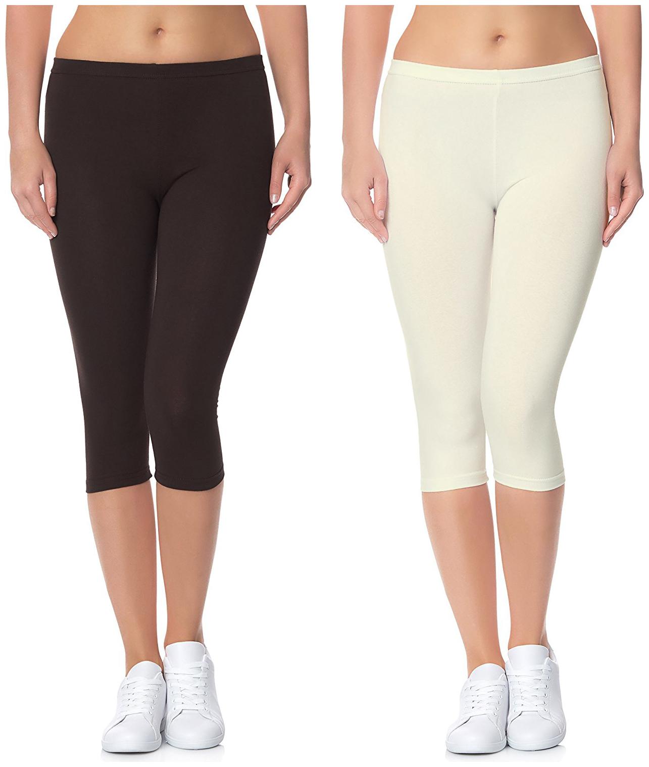 

Jakqo Women Solid Regular capri - Brown Cream