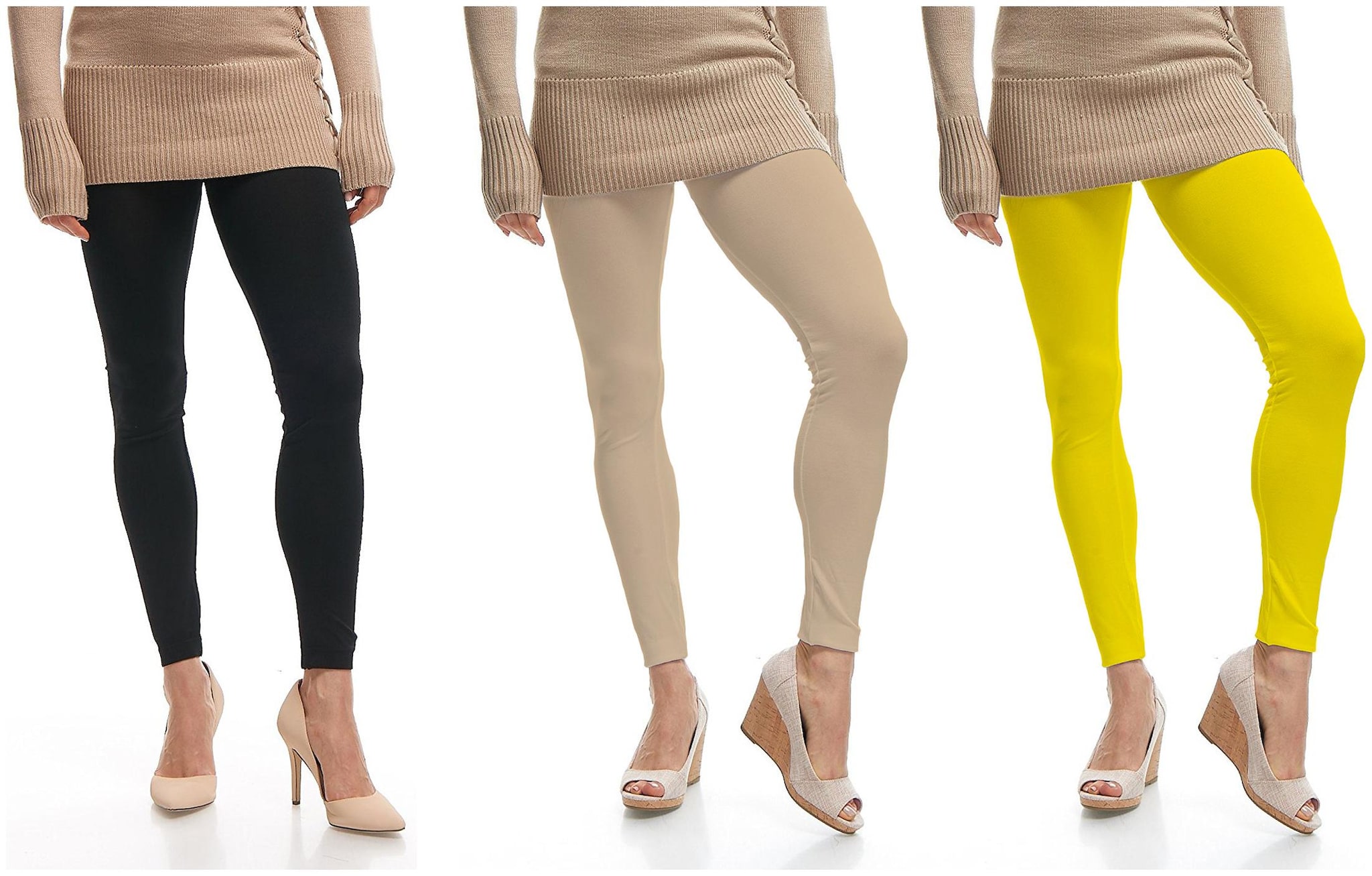 

Jakqo Women Cotton Plain Ankle Length Legging Multi color