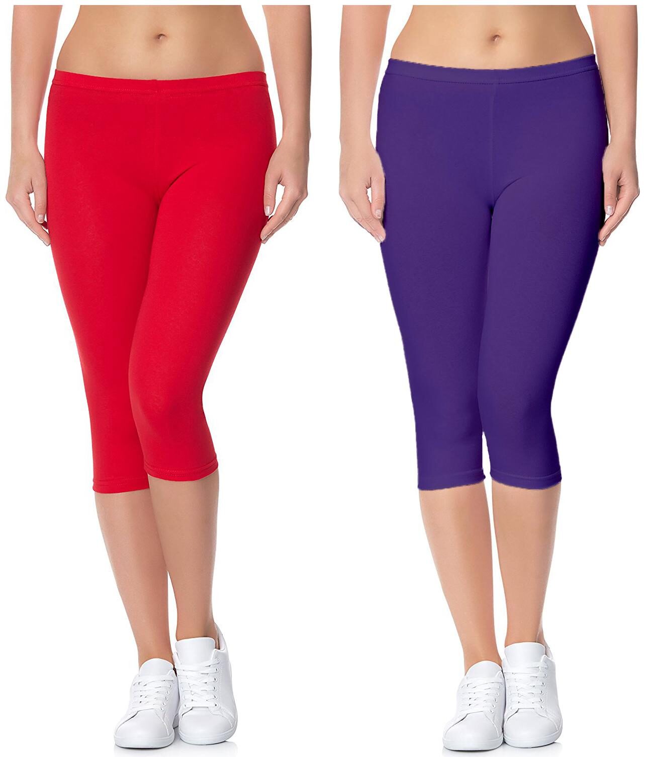 

Jakqo Women Solid Regular capri - Red Blue
