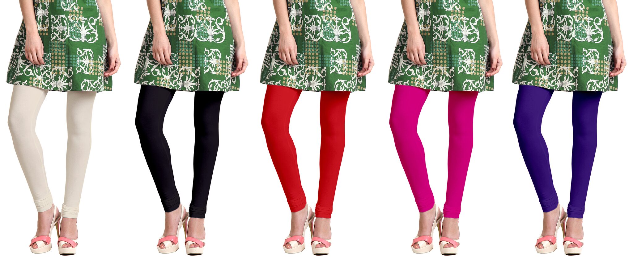 

Jakqo Women Cotton Plain Long Length Legging - Multicolor