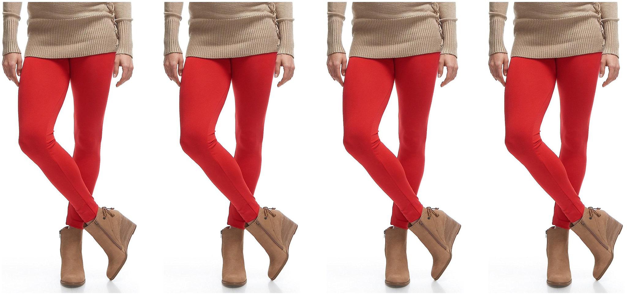 

Jakqo Womens Cotton Plain Ankle Length Legging Red