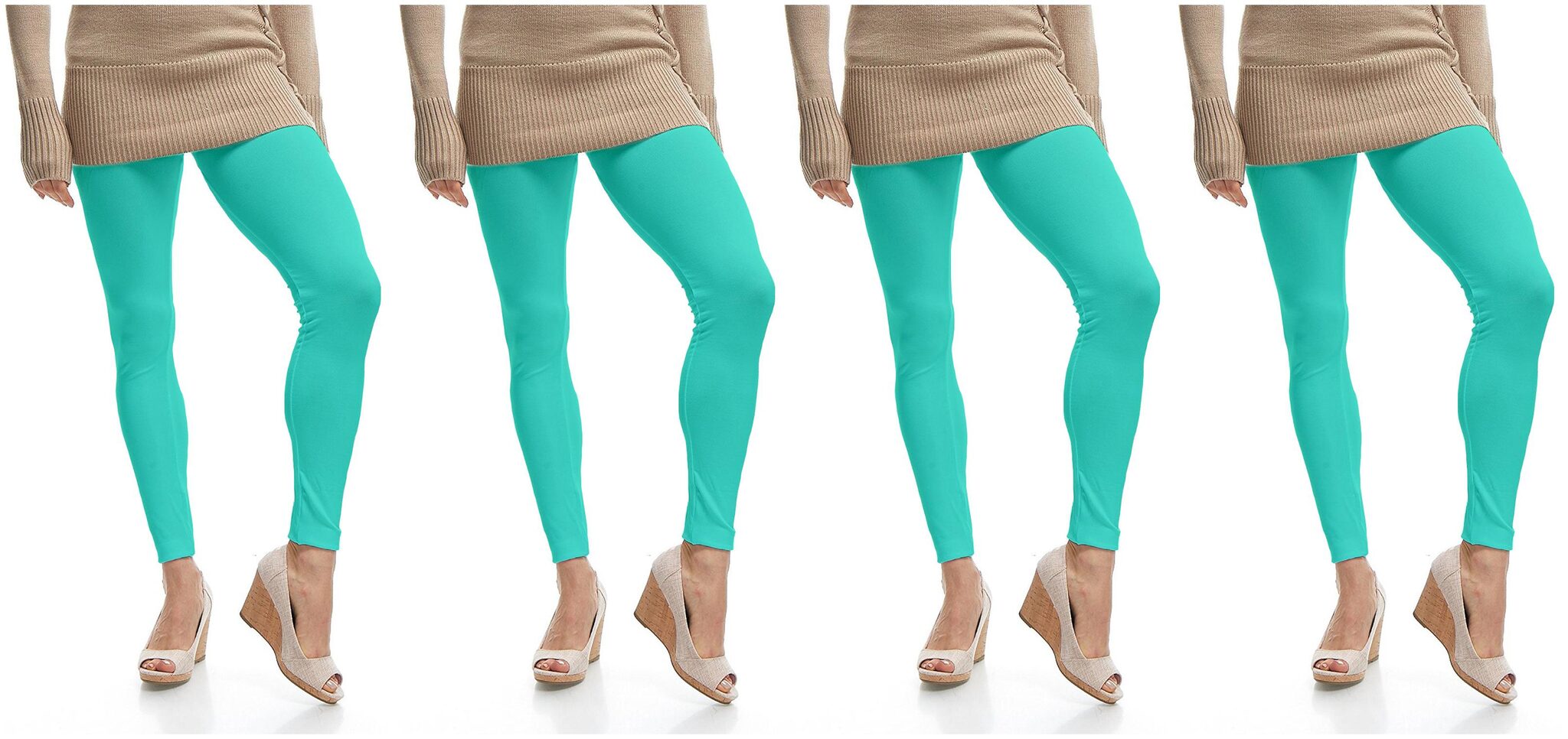

Jakqo Womens Cotton Plain Ankle Length Legging Turquoise