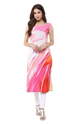 

Janasya Women Multi Printed Straight Kurta