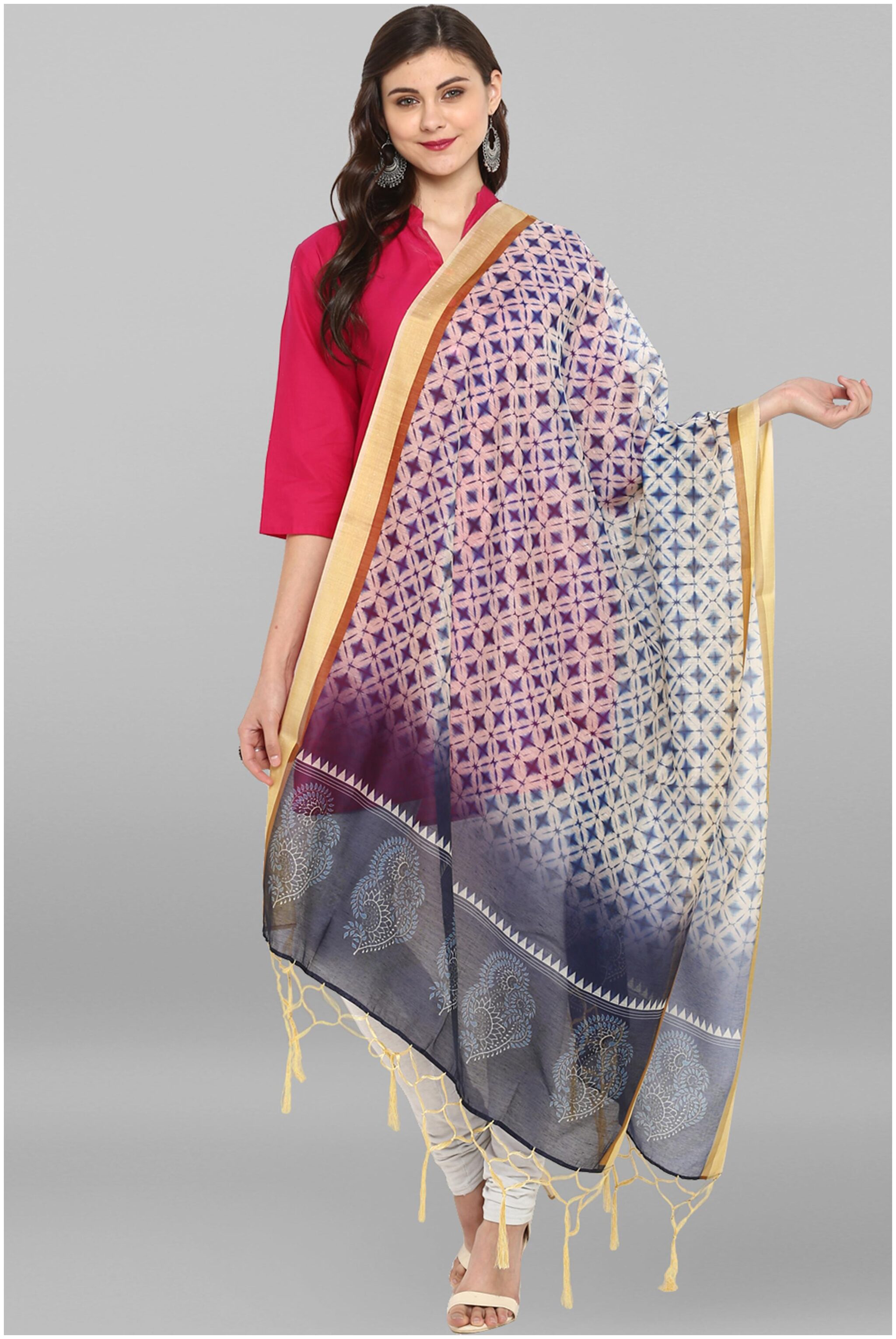 

Janasya Women Multicolor Digital Print Poly Silk Dupatta