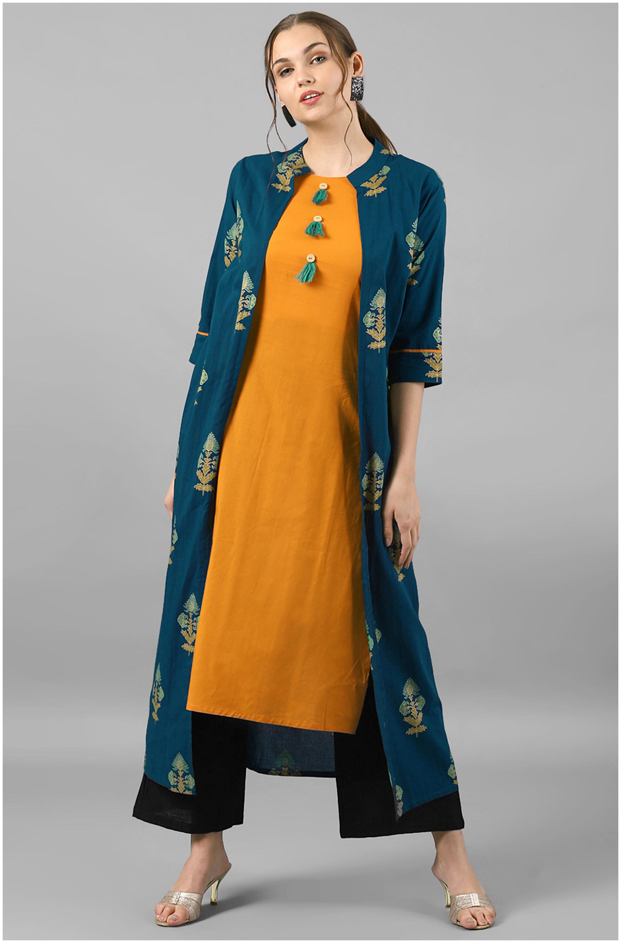 

Janasya Women Multi Floral Regular Kurta