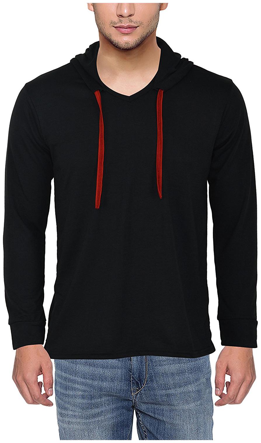 

Jangoboy Men Black Regular fit Cotton Hood T-Shirt - Pack Of 1