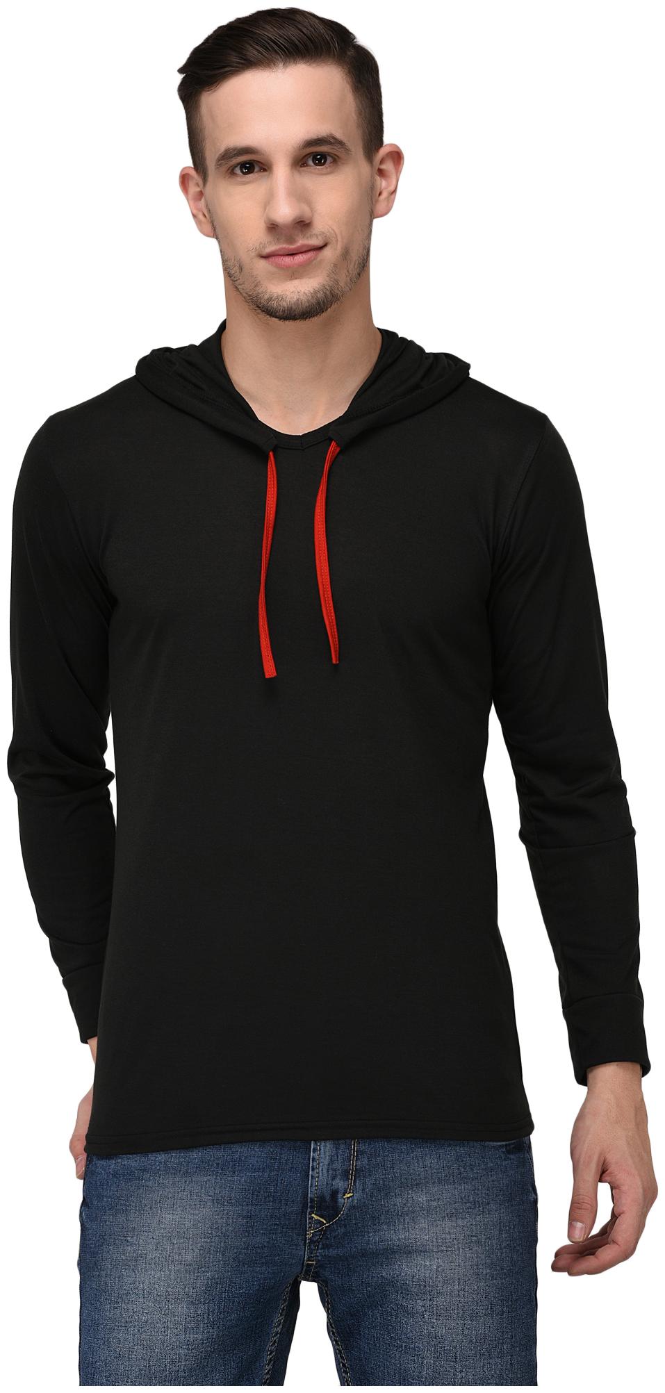 

Jangoboy Men Black Regular fit Cotton Hood T-Shirt - Pack Of 1