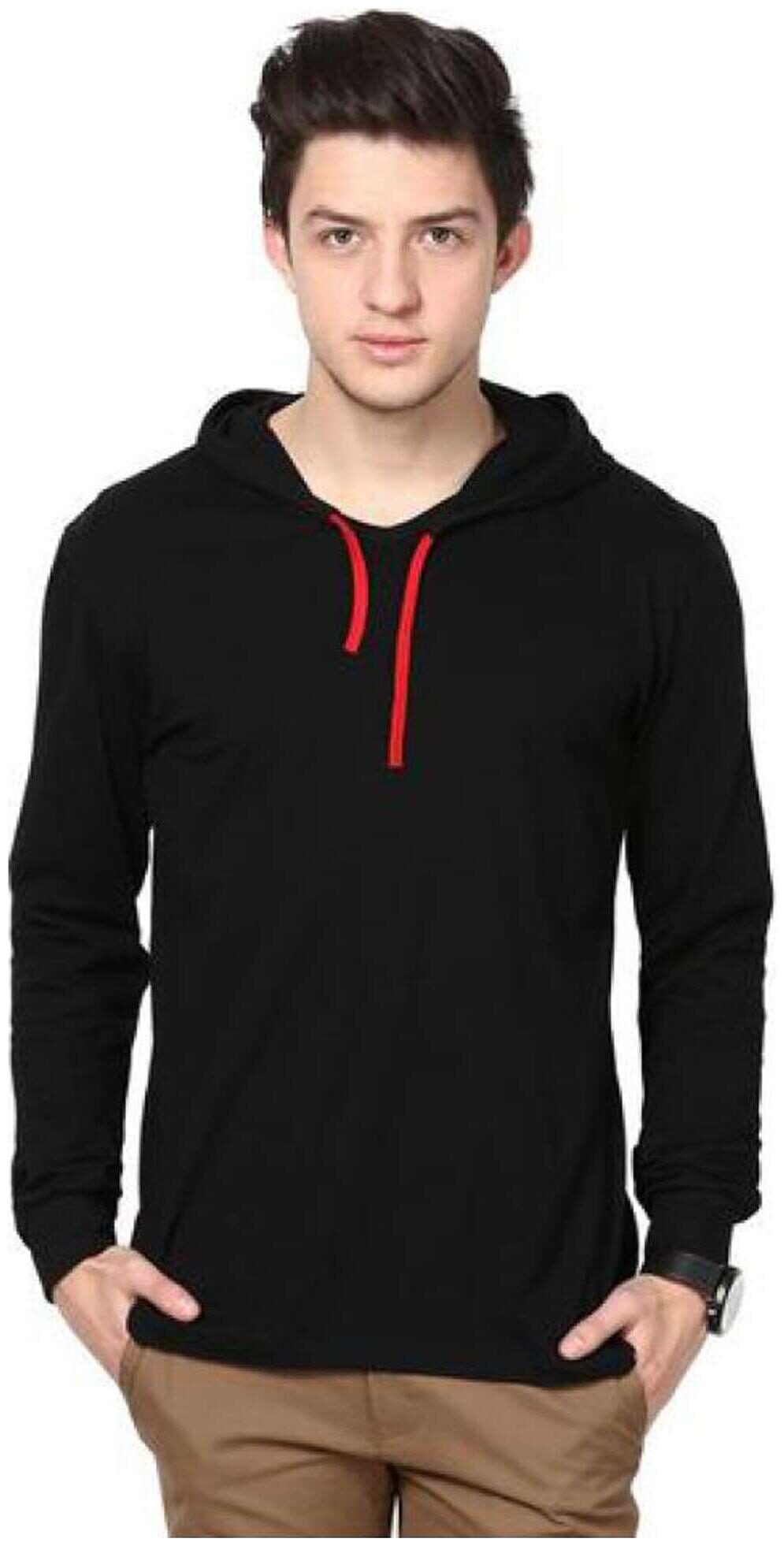 

Jangoboy Men Black Regular fit Cotton Hood T-Shirt - Pack Of 1