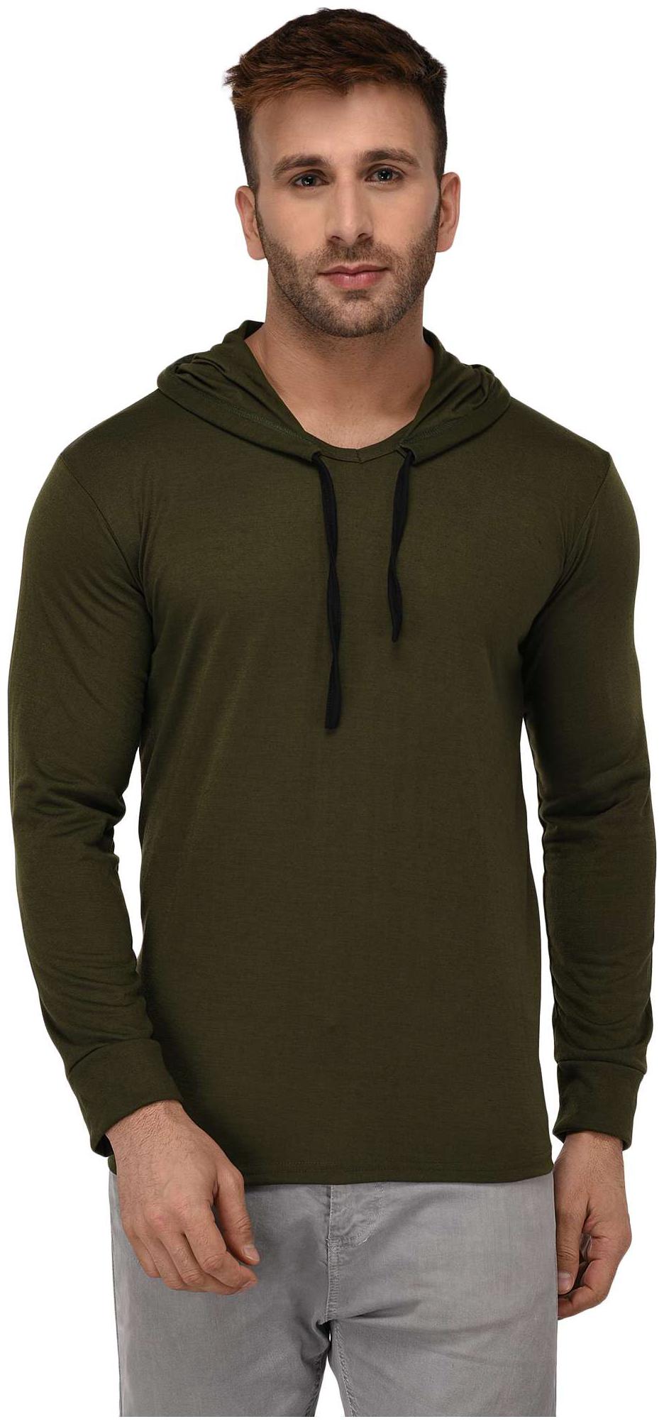 

Jangoboy Men Green Regular fit Cotton Hood T-Shirt - Pack Of 1