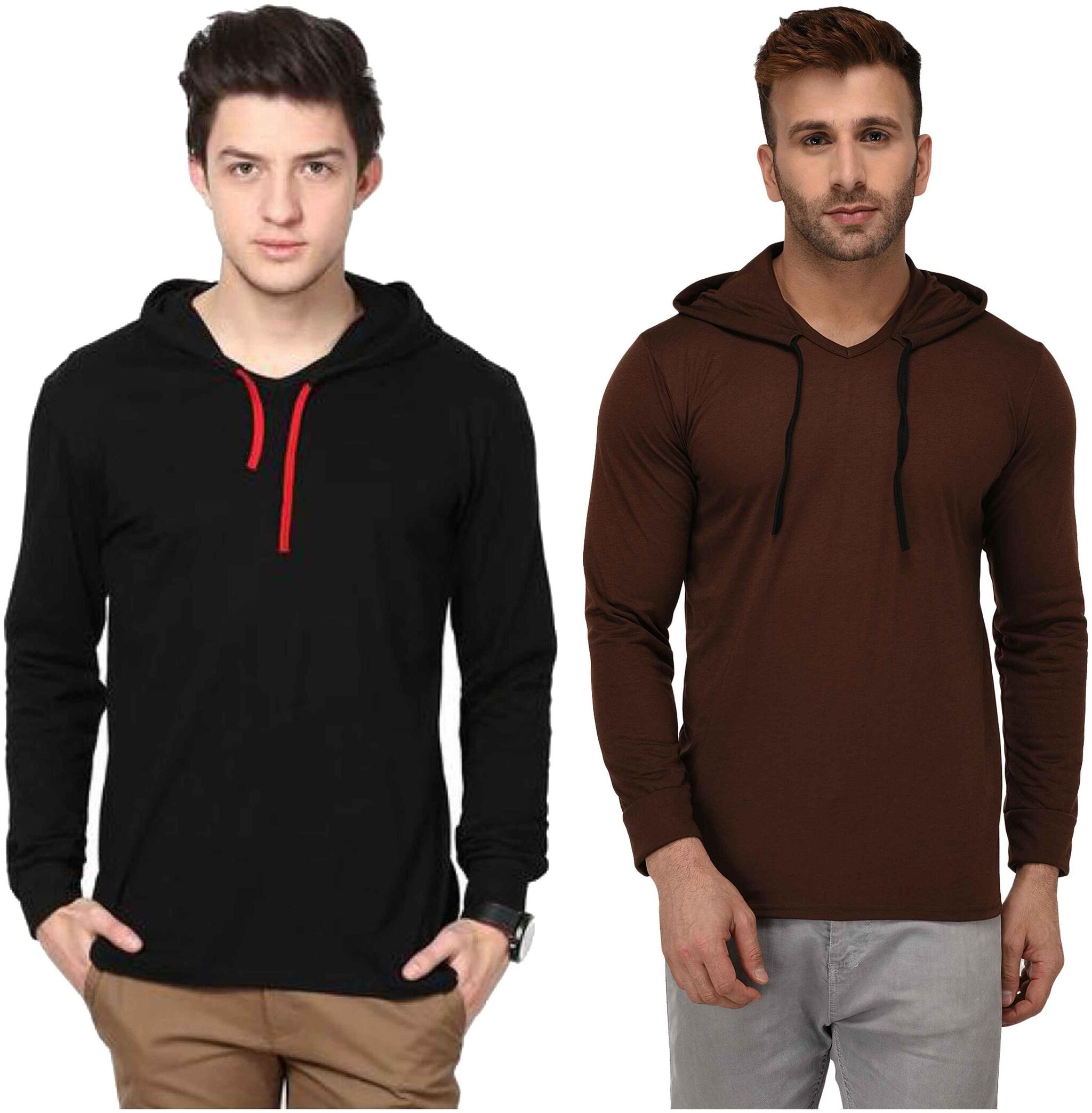 

Jangoboy Men Multi Regular fit Cotton Blend Hood T-Shirt - Pack Of 2