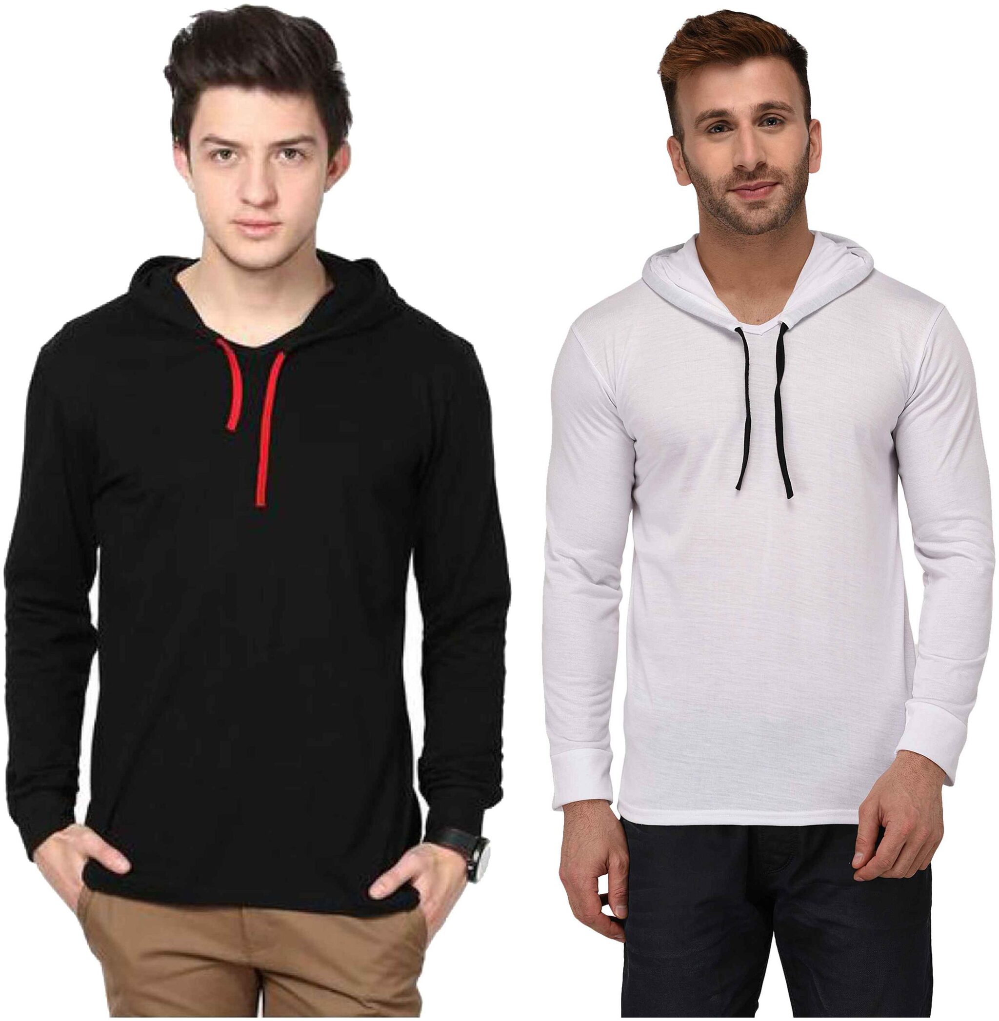 

Jangoboy Men Multi Regular fit Cotton Blend Hood T-Shirt - Pack Of 2